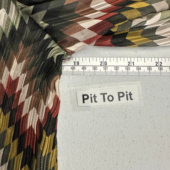 Tinta Womens Top EU 40 US M Geometric Pleated Boho Festival Artsy Spain Chevron - Picture 5 of 7